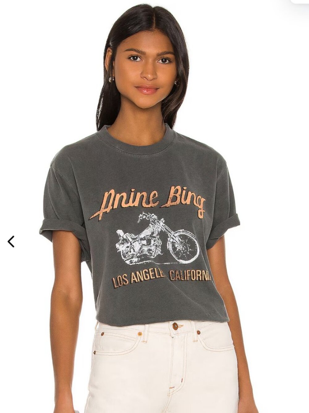 ANINE BING Lili Gun Powder Motorcycle Tee